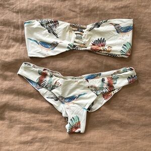 Boys & Arrows Bird Print Strapless Bikini